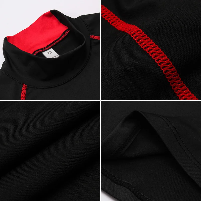 

Autumn/winter Men's High Collar Tops Fitness Long Sleeve Sports Running T-shirt Elastic Quick-dry Stand Collar Workout Tops
