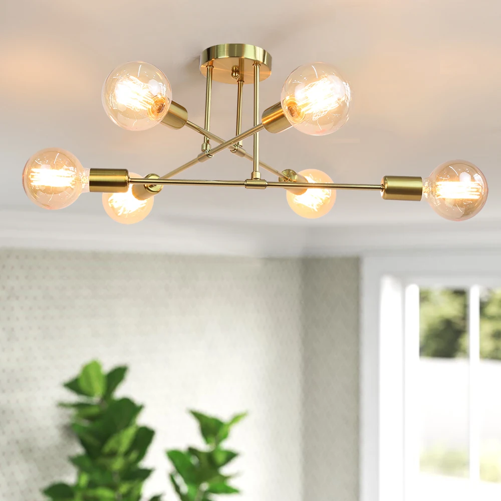 $23.76 Modern LED Ceiling Lights Industrial Iron Black/Golden Nordic Minimalist Home Decoration Living Room Dining Room Ceiling Lamps