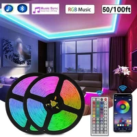 smart led light strips bluetooth wifi control neon flexible rgb 5050 tape diode backlight lamp bedroom christmas luminous string
