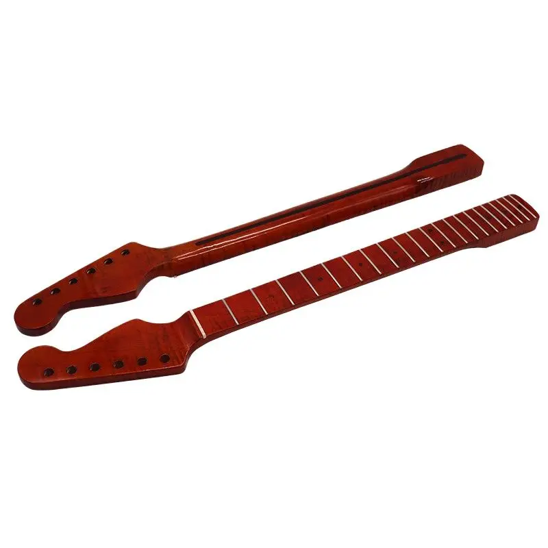 

Гриф ST для гитары strat neck Canada flame maple wood ST 1 шт., деревянный темно-коричневый Гриф для электрогитары 21 лад со средней линией