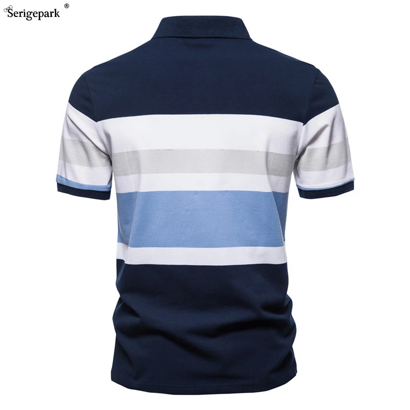 Мужская рубашка-поло в полоску с классическим рисунком | одежда