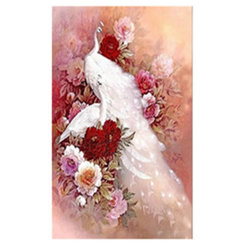 5D DIY алмазная живопись рисование ремесла павлины цветок вышивка мозаика