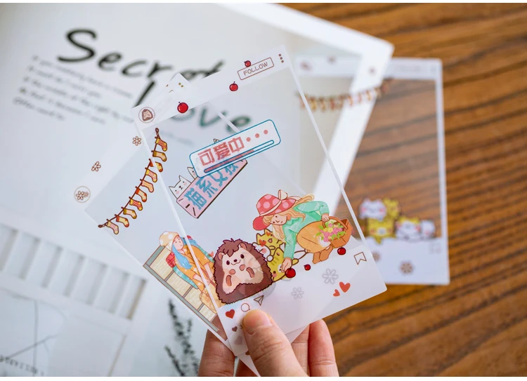 8 упак./лот mu Yu серии креативное Украшение DIY memo pad ПЭТ наклейки