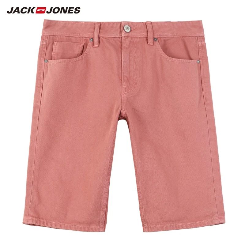 

JackJones Men's 100% Cotton Pink Style Distressed Denim Shorts| 219143505