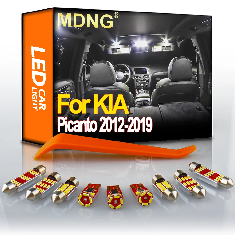 MDNG Canbus White Auto LED Interior Map Dome Trunk Light License Plate Lamp Kit For \KIA Picanto 2012 2013-2019 Car Accessories |