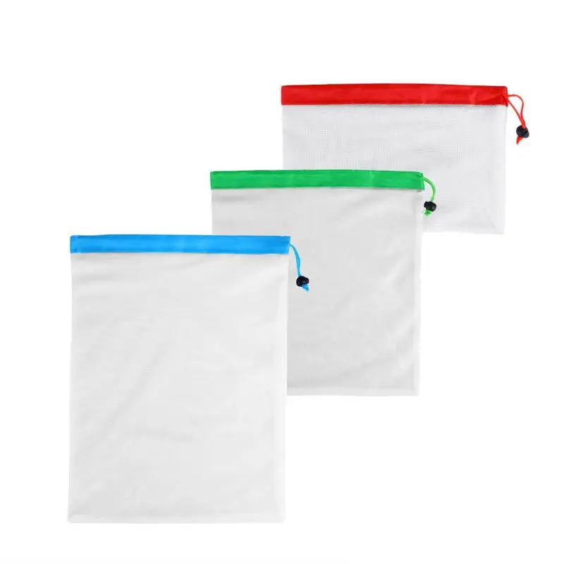 Reusable Mesh Produce Bags Washable for Grocery Shopping Fruit Vegetable Storage Toys Sundries Bag | Дом и сад