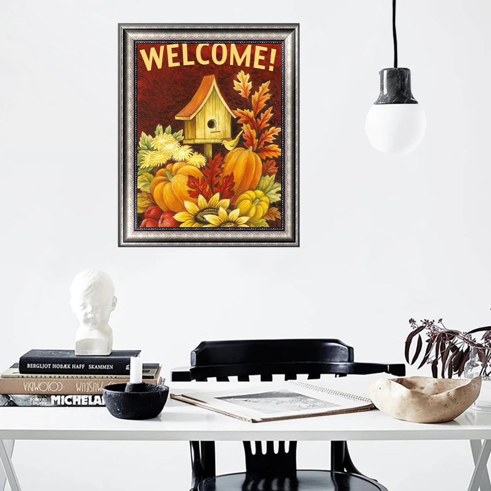 

Diamond Painting Pumpkin Embroidery DIY Diamond Painting Cross Stitch Kit Posters 5D Needlework Diamond Home Decor