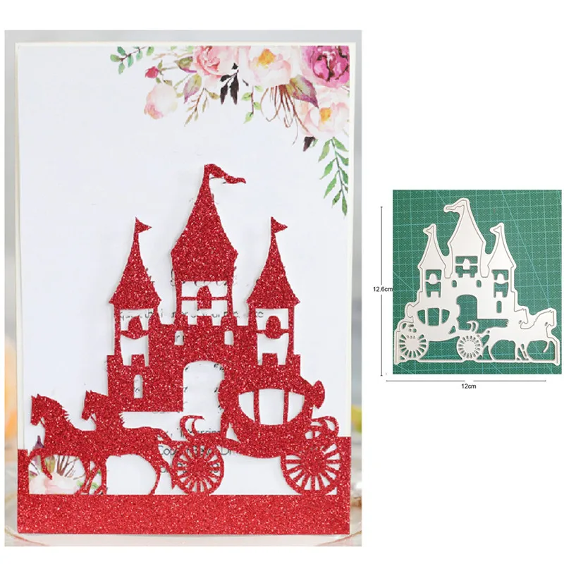 

2021 metal cutting dies cut die mold Christmas Castle Scrapbook paper craft knife mould blade punch stencils dies Cutting dies