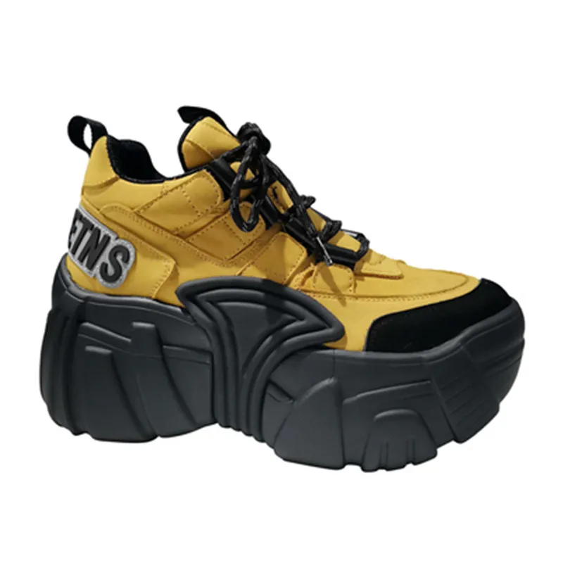 

Prova Perfetto Sneakers Women Round Toe Chunky Comfortable Ventilate Thick Bottom High-Top Fashion Lace-Up Women Casual Shoes