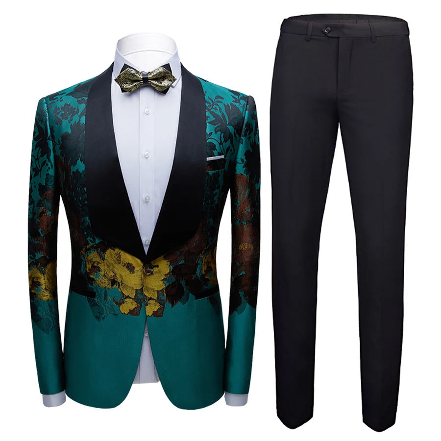 

High-quality mens two-piece set (jacket+pants) spring and autumn men suit Blazer and trousers wedding party dress