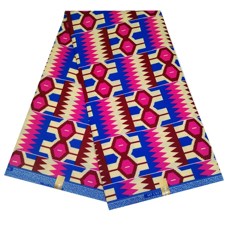 Полиэфирная восковая ткань с золотым принтом java 2018 Новое поступление