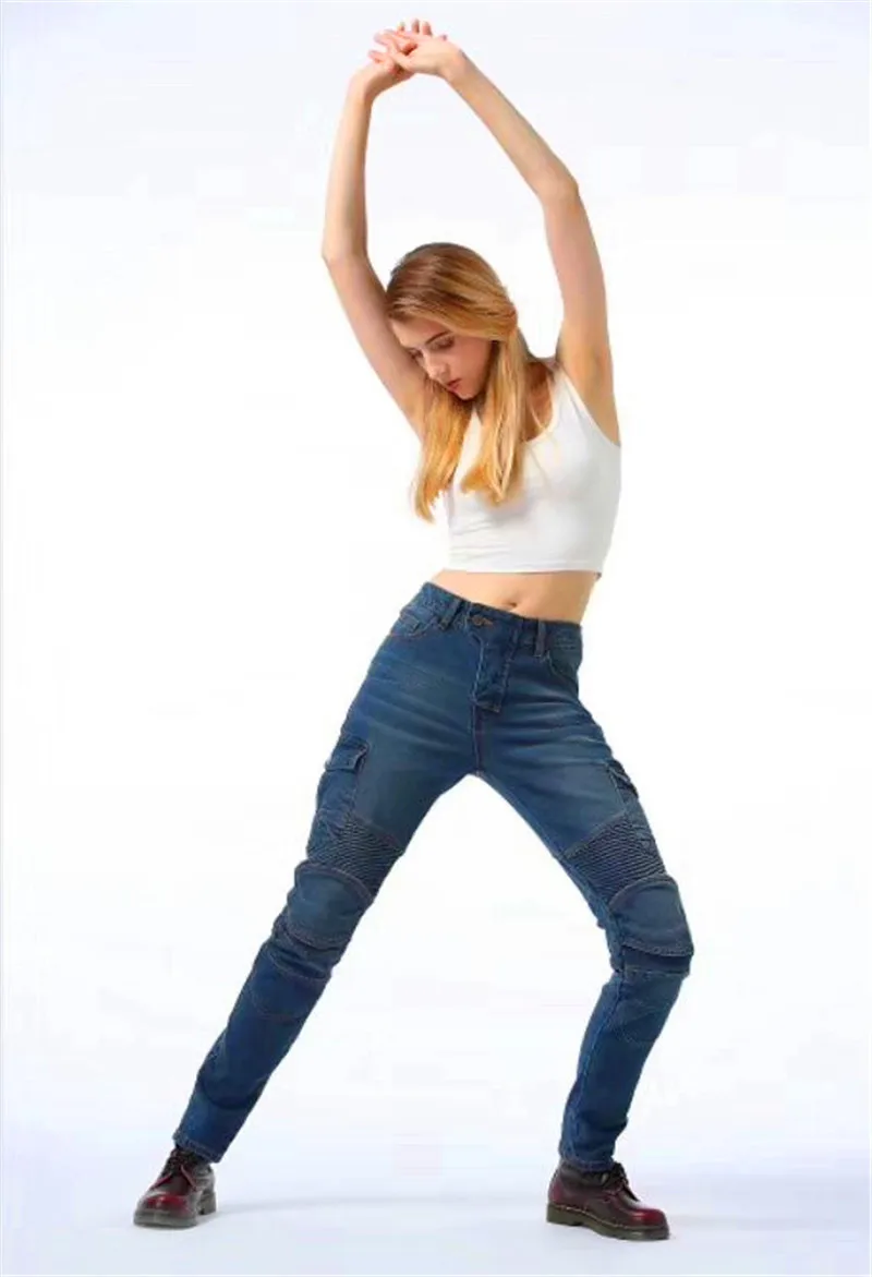 Модные женские противоударные брюки джинсы для езды на мотоцикле мотоциклетные