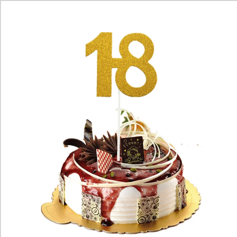 Блеск Бумага Топпер для торта С Днем Рождения кекс десерт украшения свадебные