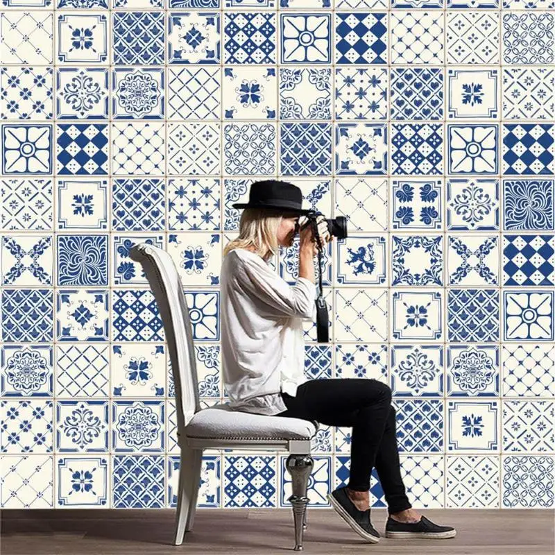 20 шт. ретро водостойкая плитка мозаика наклейка для кухни ванной самоклеющиеся