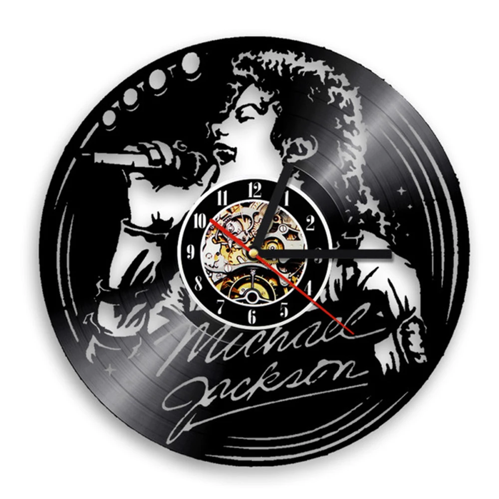 Digital Wall Clock Modern Design Michael Jackson Vinyl Record Wall Clocks Mute Retro 3D Decorative Hanging Watch Art Home Decor