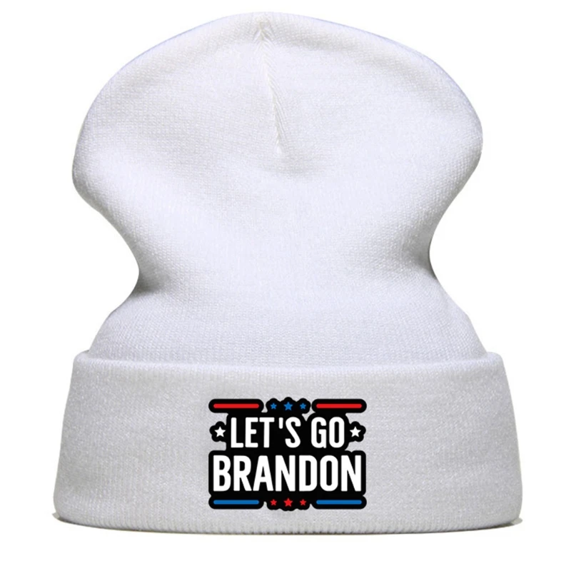 

Trendy Let's Go Brandon Beanie Hat Wool Knitted Hat Unisex for Anti-Biden Sports