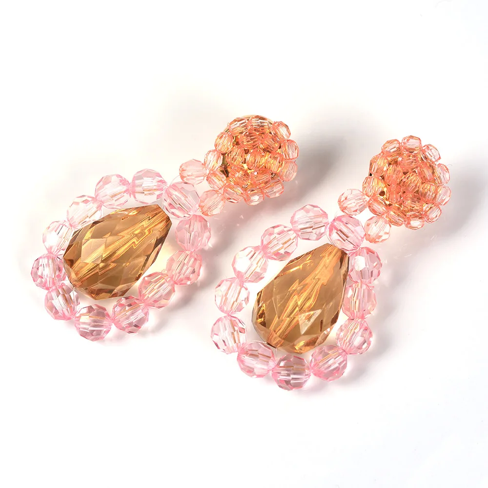 Boho Statement ZA серьги ювелирные изделия женские ручной работы пластиковые хрустальные бисерные DIY серьги женские большие длинные висячие серьги