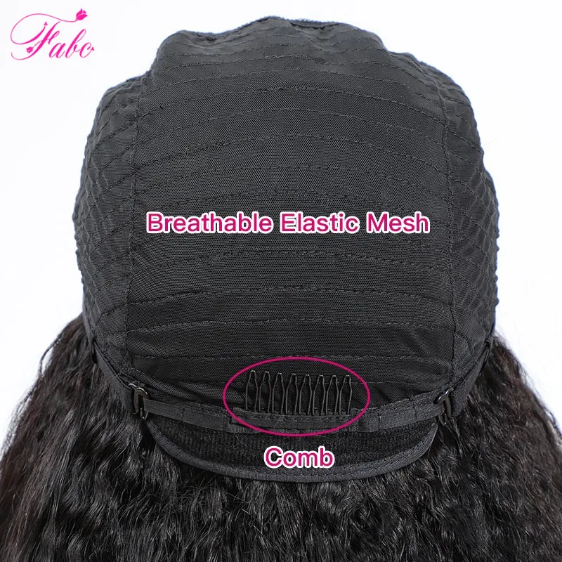 

Fabc u part wigs kinky straight human hair wig for black human u part yaki wigs Remy Glueless Middle U Shape Wigs free shipping