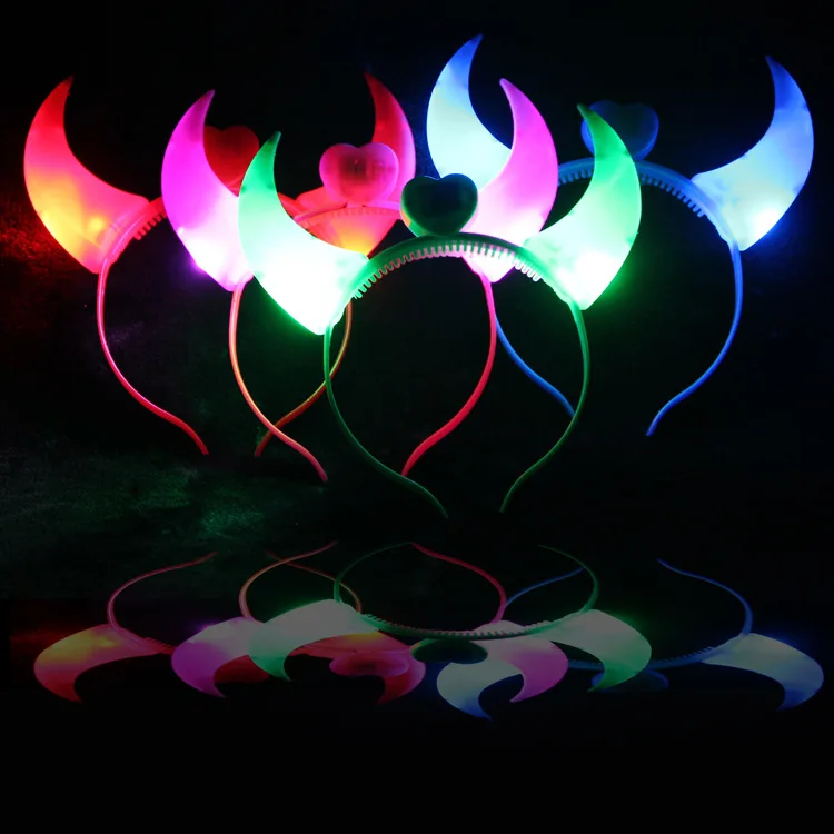 

Светящаяся заколка с рогом, Рождественская шляпа, повязка на глаза для косплея, повязка для волос, реквизит для вечеринок