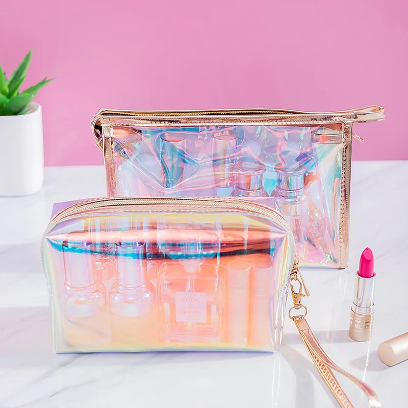 

PU Portable Cosmetic Bags Simple Large Capacity Cosmetic Case Girly Heart Cosmetic Storage Bag Vs Pink Women