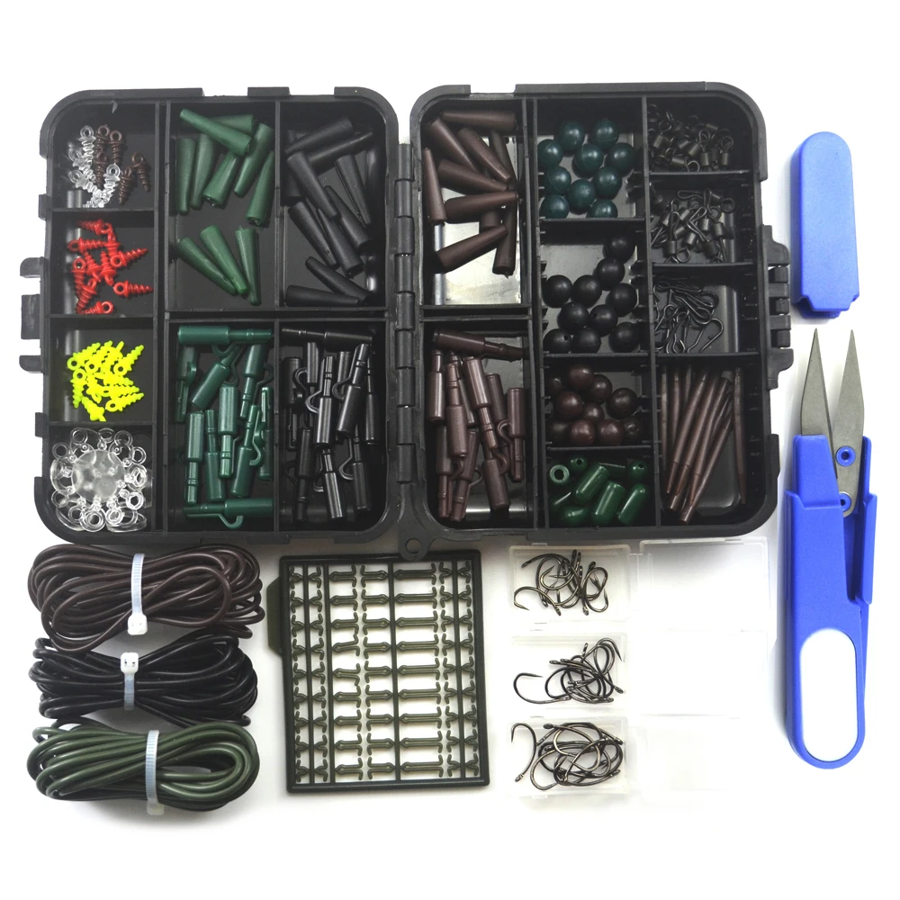

MNFT 1Set Fishing Accessory Combo Fishing Tubes Safety Clips Hooks Sleeves Beads Sleeves Stoppers Accessories Fishing Tackle