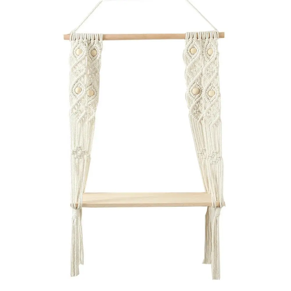 

Macrame Shelf Macrame Wall Hangings Shelf Woven Rope Bohemian Shelves Floating Handmade Cotton Rope Shelves Macrame Shelf Ha