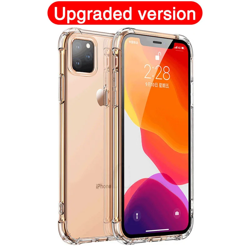Upgraded version Роскошный противоударный прозрачный силиконовый чехол для телефона для iphone 11 чехол для телефона X XR XS Max iphone 11 Pro Max Защита задняя крышка - Цвет: Upgraded version
