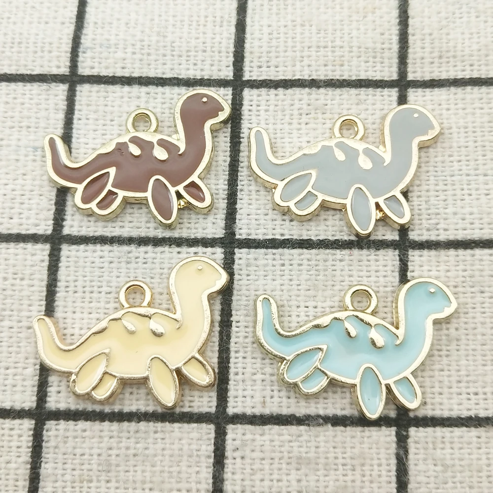 

10pcs enamel dinosaur charm jewelry accessories earring pendant bracelet necklace charms 17x22mm