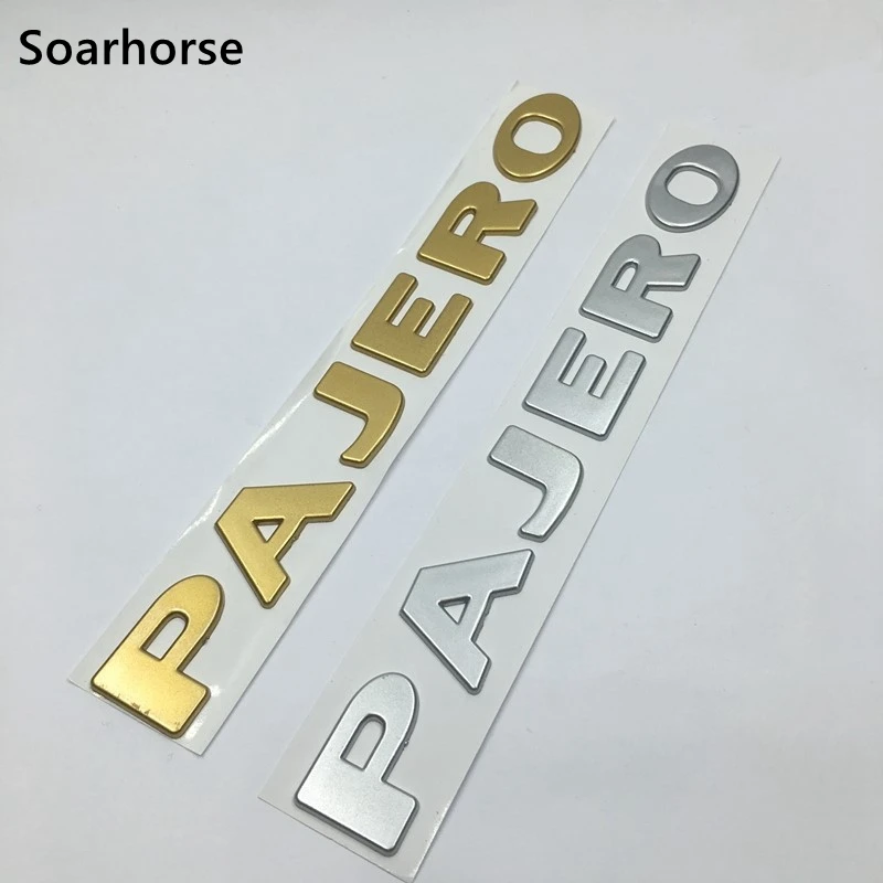 

Soarhorse 3D for Pajero Letter Logo ABS Emblem Badge Stickers Car Body Side Logo Decal For Mitsubishi Pajero