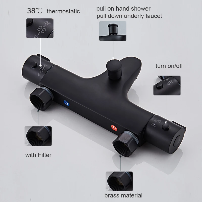 Смеситель для ванной комнаты Senlesen черный латунный смеситель душа с ручным душем