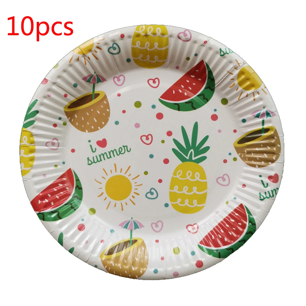 10pcs Photograph Cafe Wedding Fruit Birthday Party Props Decoration Disposable Cake Tray Paper Plate Pineapple Printed Dessert | Дом и сад