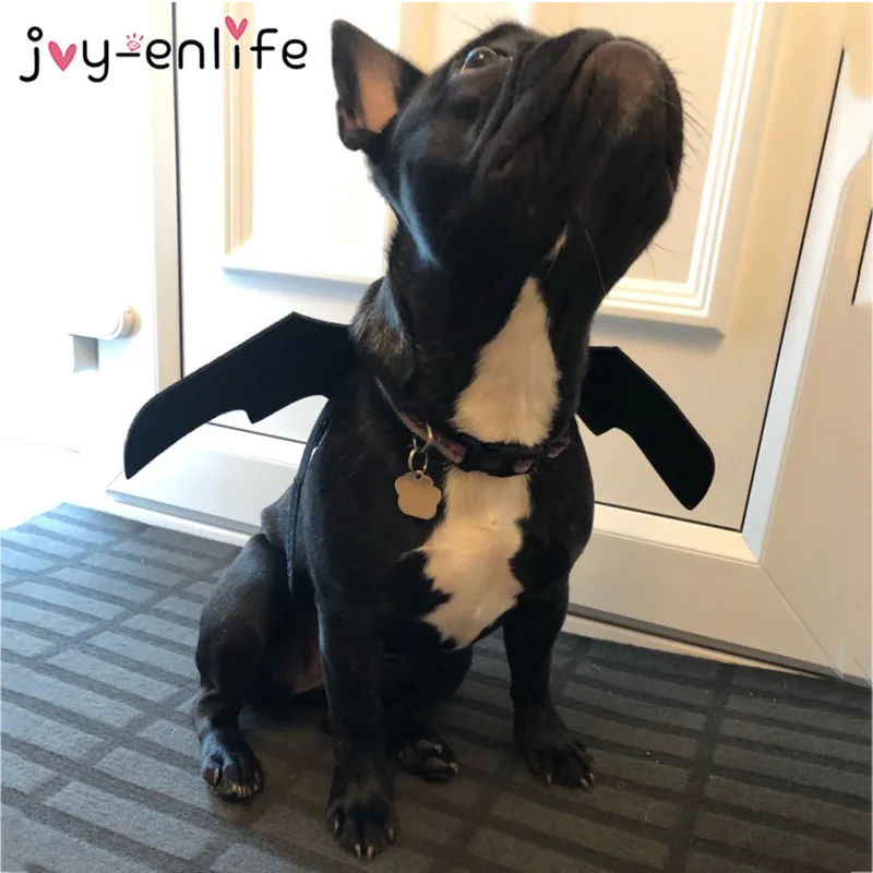 Хэллоуин для домашней собаки костюм летучей мыши крылья вампира черное милое