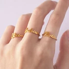 Изящное пользовательское имя кольцо Bijoux пользовательское слово кольцо из нержавеющей стали персонализированное имя кольцо Femme укладки именные кольца в золотом и серебряном цвете