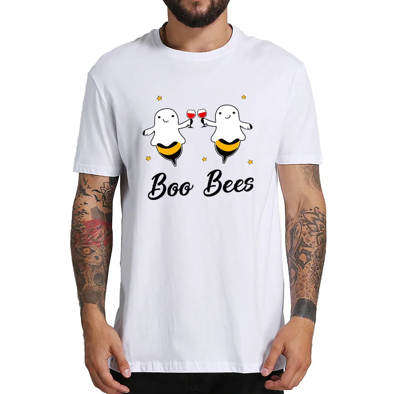 Футболка Boo Bees Couples мягкая черная футболка с круглым вырезом топы из 100% хлопка