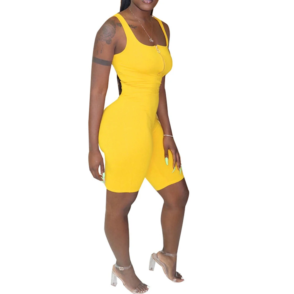 Женский Ромпер Для слинга без рукавов на молнии летний спортивный костюм