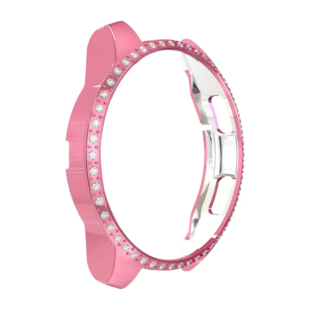 Pink Женский Алмазный ПК Защитный чехол для samsung Galaxy Watch 42 мм 46 мм Чехол легкий бампер для gear S3 тонкий корпус аксессуары - Цвет: Pink