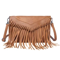women handbags luxury messenger crossbody bag for woman fashion design envelope bag female soft pu leather tassel shoulder bag