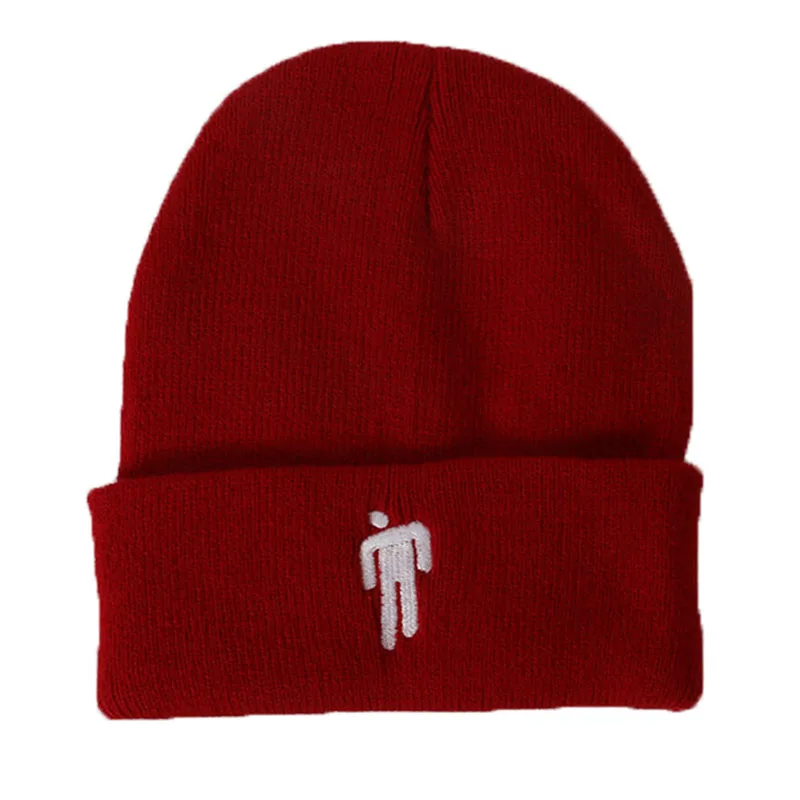 Billie Eilish Beanie 14 цветов вязаная зимняя женская шапка однотонный хип-хоп трикотажный свитер шапка для девочек повседневные теплые шапки - Цвет: 09C beanie