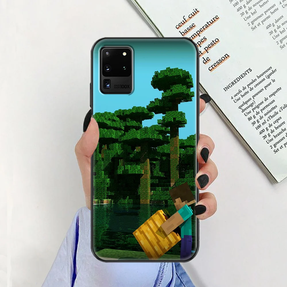 

Sandbox game Mini World Phone case For Samsung Galaxy Note 4 8 9 10 20 S8 S9 S10 S10E S20 Plus UITRA Ultra black 3D cell cover