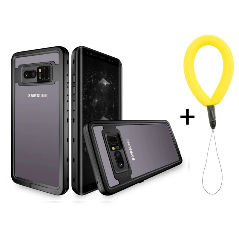 Чехол для samsung S10Plus чехол S10 5G Водонепроницаемый чехол 360 защиты IP68 Note9 samsung Galaxy Note 9 чехол для samsung S9 Etui S10e - Цвет: Black with strap