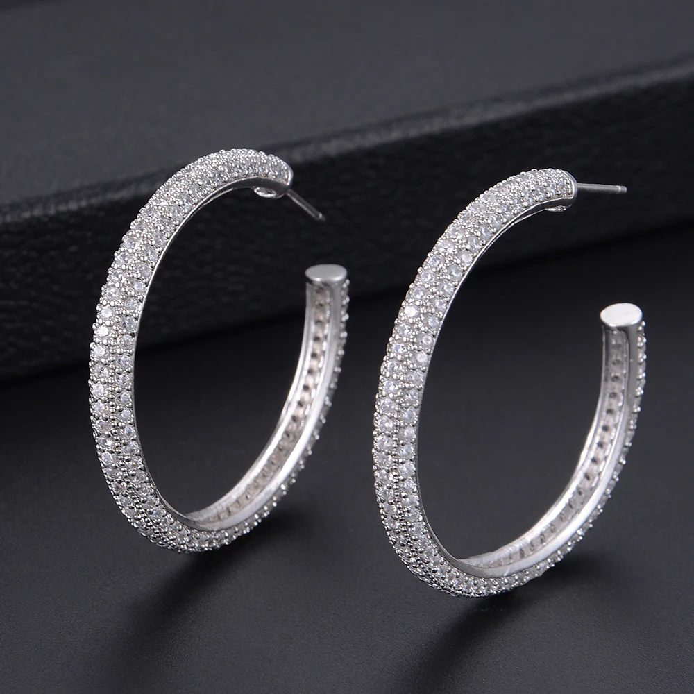 LARRAURI модные ретро круглые массивные серьги кольца большие кубические