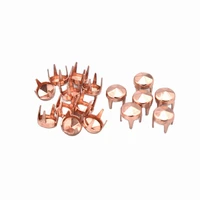 100pcs rose gold low cone punk 5mm studs spike 4 cone claw nailheads rivets for diy craft making jacket bags belts leather craft