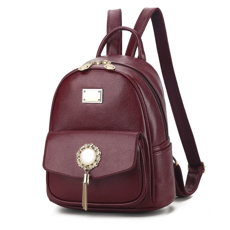 Женский Повседневный дорожный рюкзак с кисточками для девочек черный серый