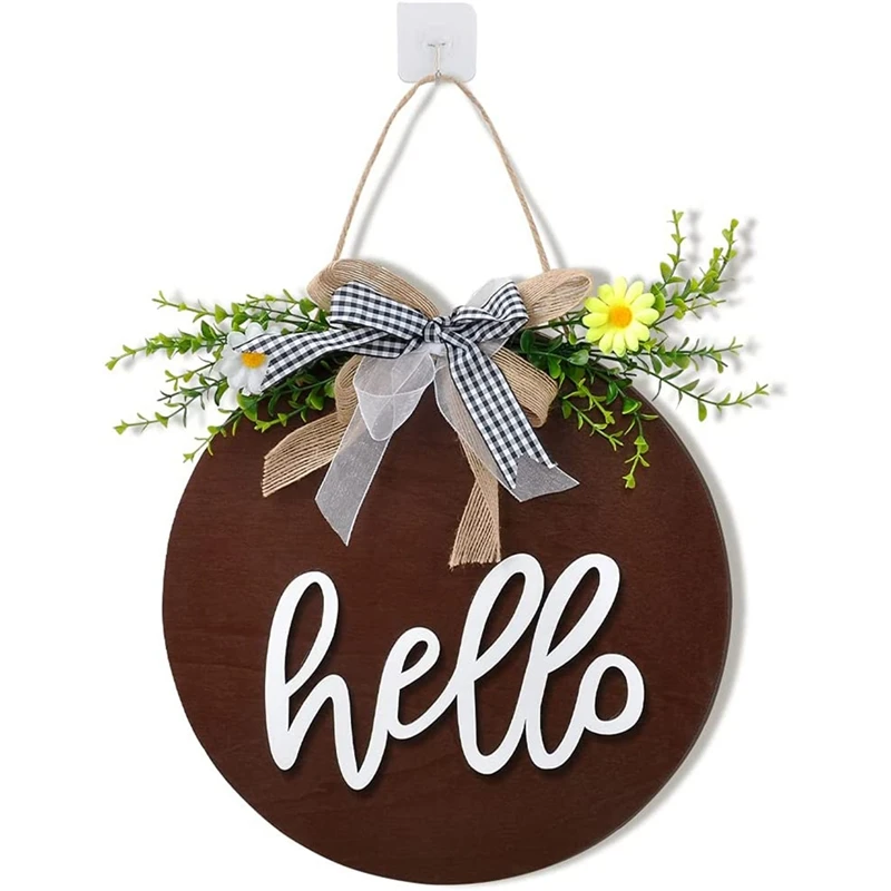 

Надпись Приветствия на переднюю панель, надпись «здравствуйте» с бантом, деревянный знак для дома, входной двери, крыльца, подвесной Декор