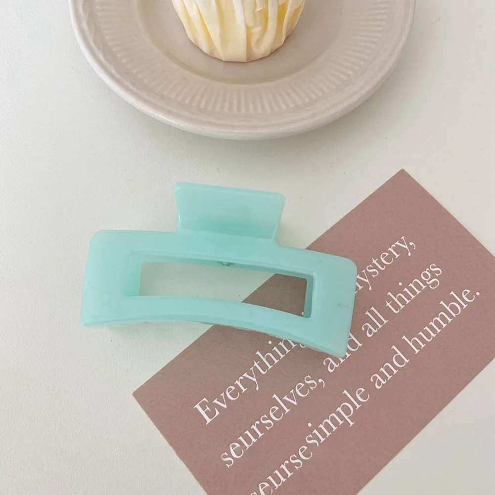 

Elegant Women Hair Claws Crab Hair Clips Rectangle Acrylic Make UP Tool Geometric Hairpins Hair Accessories Headwear Pure Color