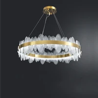 dimmable led gold silver stainless steel designer hanging lamps lustre chandelier lighting suspension luminaire lampen for foyer