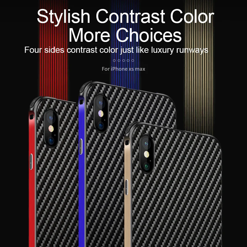 for iPhone Xs Max XR 7 8 Plus Case Metal Frame Bumper Aluminum Alloy Protection Cover Military-Grade Armor Carbon Fiber | Мобильные