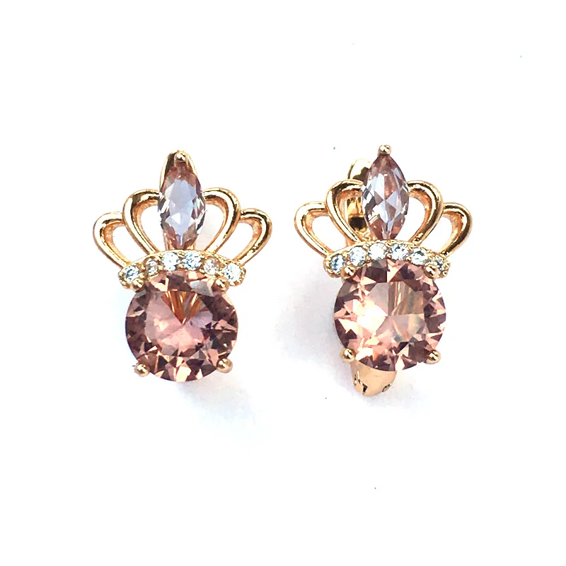 Женские серьги с зултанитом FFGems Crown из серебра 925 пробы розовым золотом вечерние