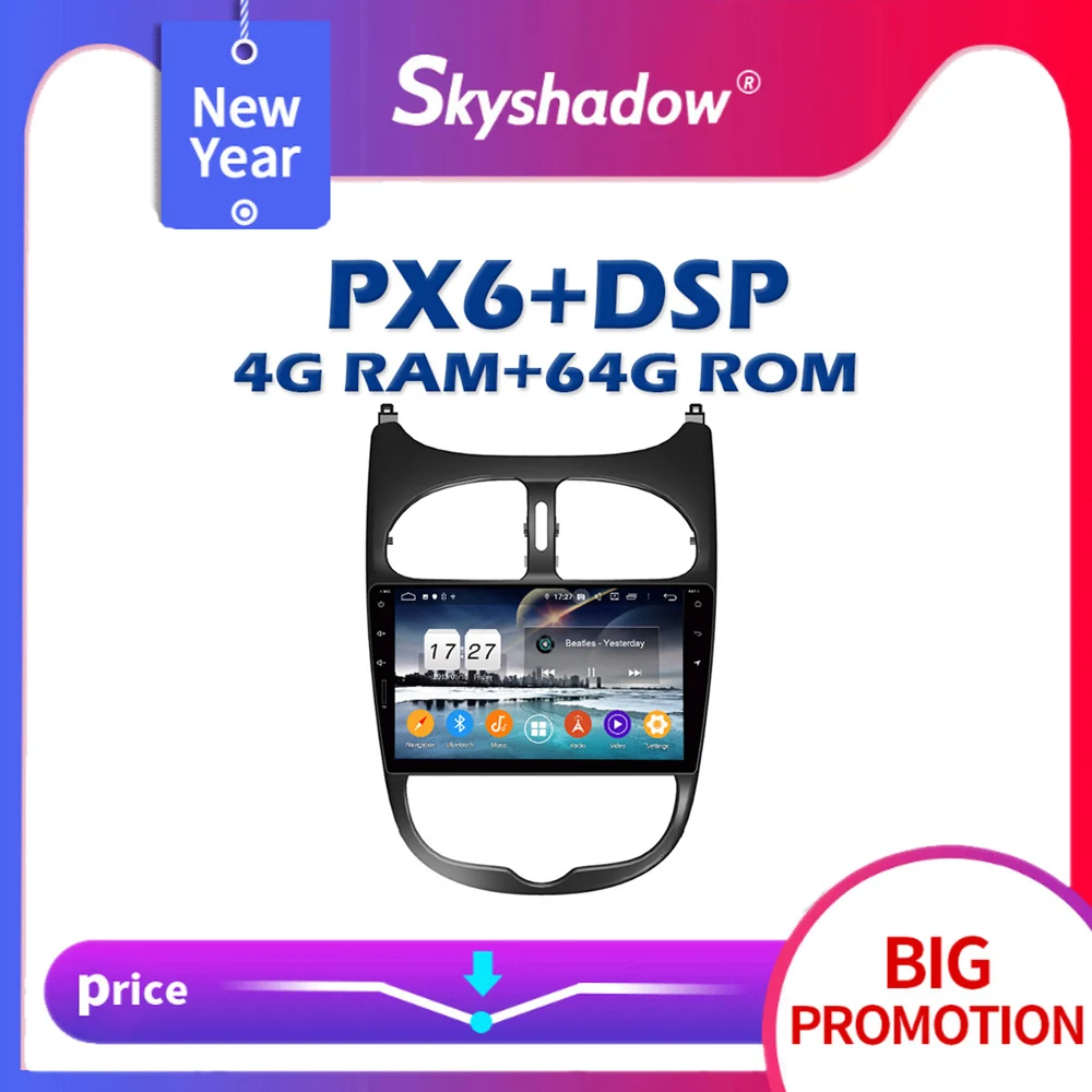 Автомобильный DVD плеер 720P PX6 DSP Android 10 0 4 Гб + 64 ГБ IPS GPS карта RDS автомобильное радио Wi