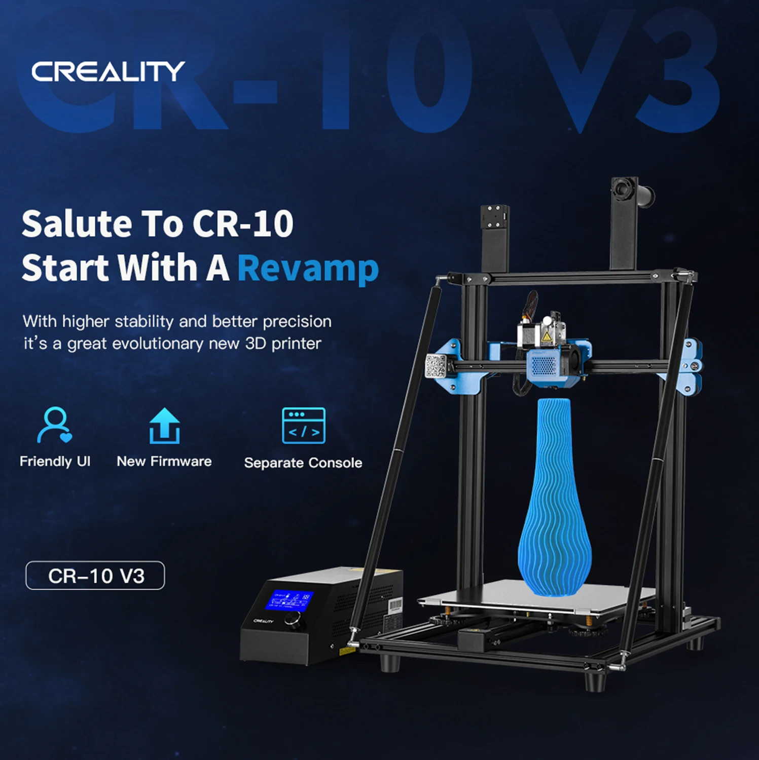 Creality 3D CR-10 V3 обновленный Высокоточный принтер DIY Kit TMC2208 драйвер большой размер